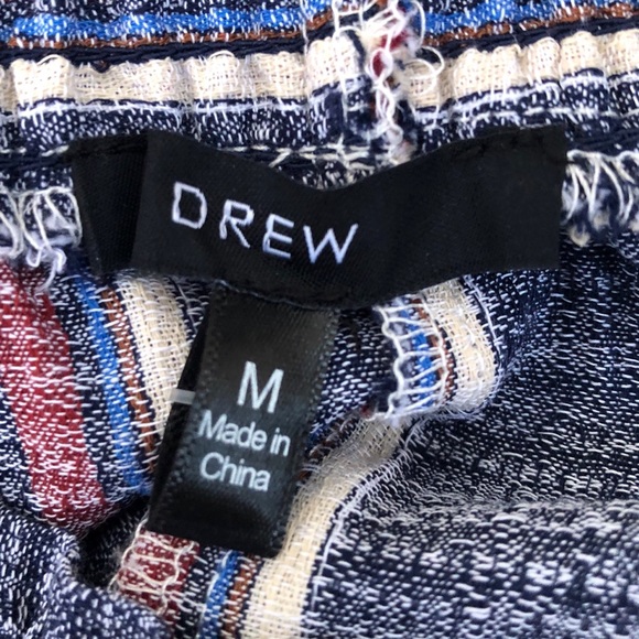 NWT DREW Wide Leg Cropped Striped Linen Pants - Picture 4 of 6